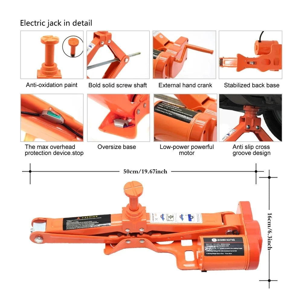 1 Set Portable DC 12V Car Jack 3Ton Electric Jack Auto Lift Scissor Automatic Sedan S lifestyle view