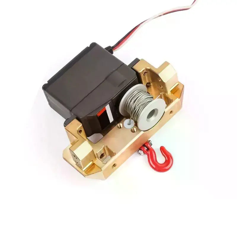 Car 25T Steering Gear Servo Winch Spool Wheel Drum Steel Wires Trailer Hook For 1/10 RC Crawler Tool