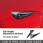 ABS Carbon Fiber Steering Wheel Frame Cover For Tesla Model 3 Highland 2024 Model Y Juniper 2025 Trim Car Interior Accessories
