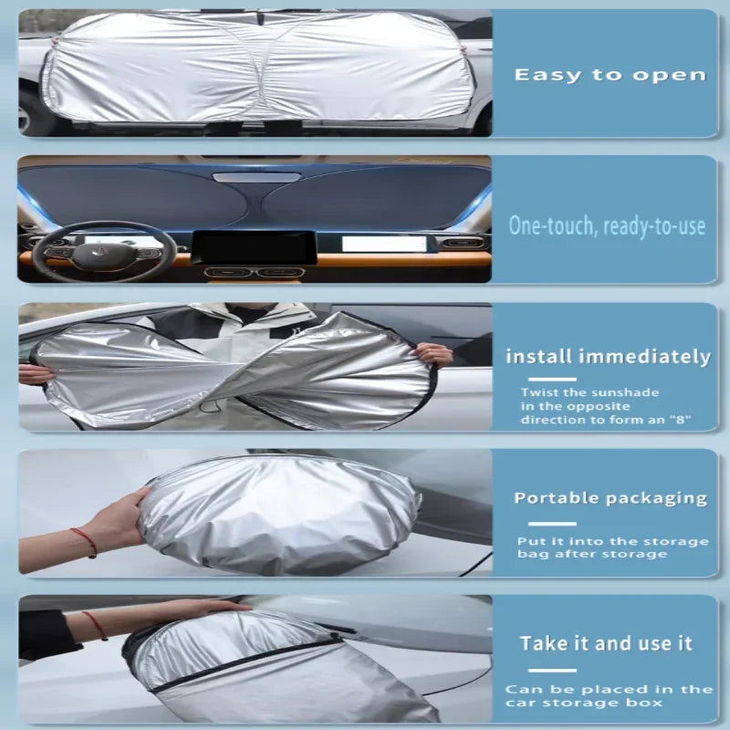Car Sun Visor for Peugeot 3008 2008-2026 | Front Windshield Sunshade Heat Insulatio additional angle