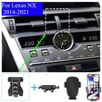 Car Phone Holder Accessories For Lexus NX 200 300 2014-2019 2020 2021 Wireless Charging Bracket Base Gravity Stand Phone Mount