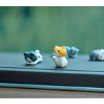 6pcs PVC Cartoon Cat Figurines for Car Dashboard, Plant Pots, and Screen Edge Decor additional angle