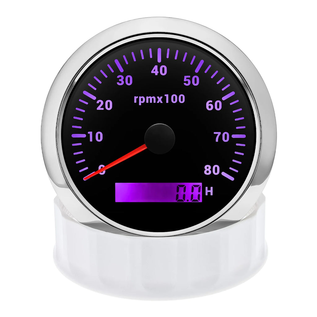 85mm Digital LED 7 Color Backlight 85mm Tachometer 3000/4000/6000/7000/8000 RPM Optional Gauge For Marine Boat Motorcycle Car