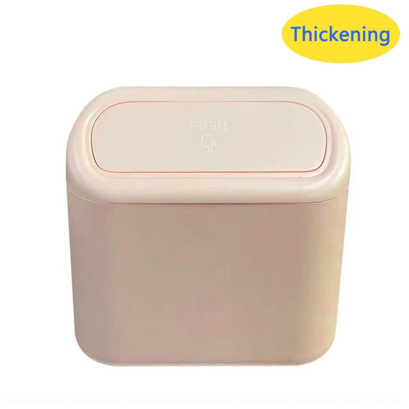 Mini Car Trash Can with Lid, Hanging Plastic Wastebasket alternate view