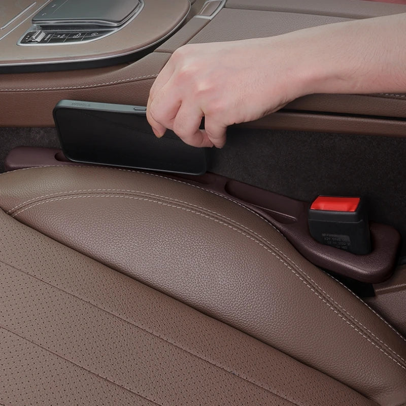 Car Seat Gap Filler Organizer – PU Waterproof Storage for Phone & Keys (2 Pack)