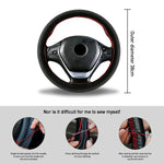 Fur Steering Wheel Cover with Needles and Thread, Anti-Slip alternate view