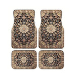 Red Bohemian Paisley Print Car Floor Mats 4Pcs Universal Anti-Slip Auto Carpet Interio close-up view