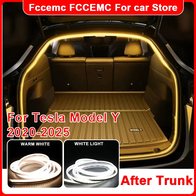 After Trunk Light for Tesla Model Y 2020-2025 | Bright LED Silicone Lamp with Magnetic Induction