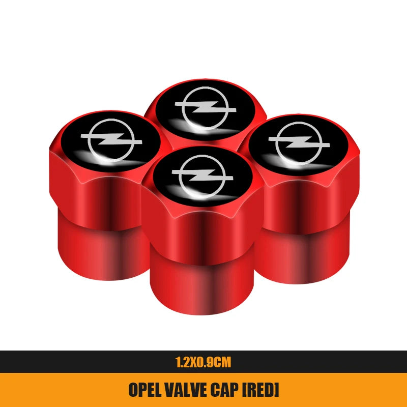 4Pcs Metal Car Wheel Tire Valve Caps | Dustproof Cover for Opel Models detail view