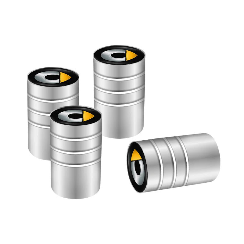 4pcs Aluminum Alloy Tire Valve Stem Caps for Smart Fortwo Forfour | Dust Proof Airtigh close-up view