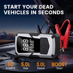 STSCELZ 2-in-1 Car Jump Starter with Air Compressor, 150 PSI Portable Battery Booster, Digital Tire Inflator for 12V Cars