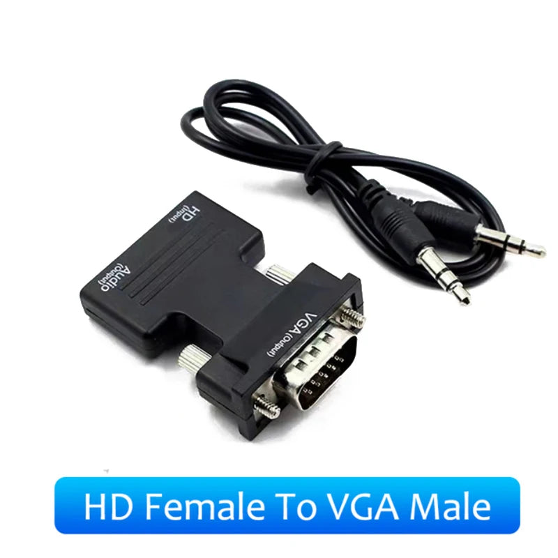 HDMI to VGA Converter with 3.5mm Audio | 1080p Adapter for PC, Laptop, Projector alternate view