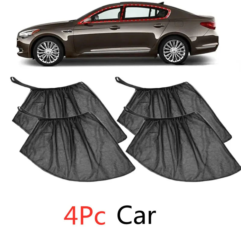 Car Side Window Sunshade Mesh Curtains for SUV close-up view