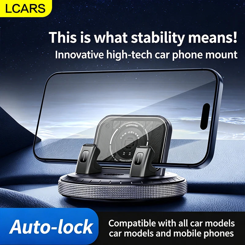 Lcars New Car Phone Holder, 360-Degree Rotating Adjustable Dashboard Mount, Stable Anti-Slip Support for Phone Navigation and Entertainment