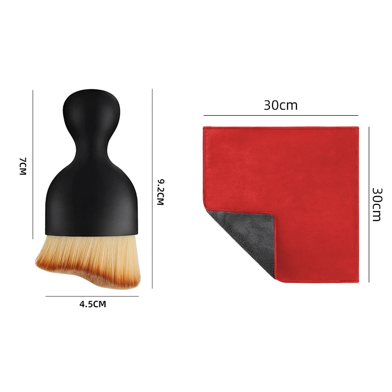 Car Interior Cleaning Soft Brush & Microfiber Towel Set | Tesla Model 3 Y detail view