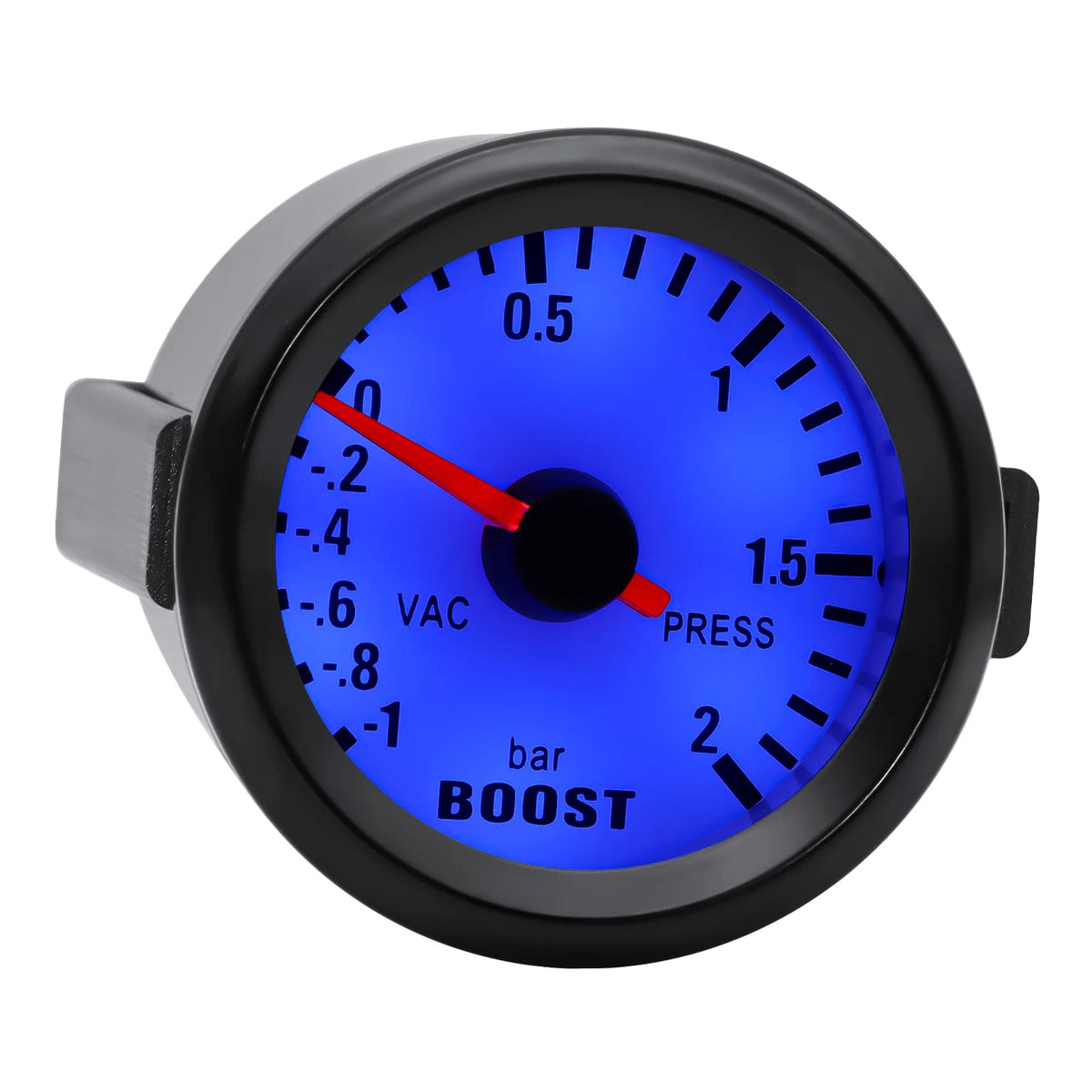 AD Universal 52mm Bar Blue Led Light Pressure Turbo Boost Gauge Meter With Sensor, Holde detail view
