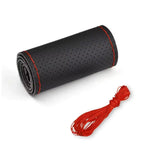 DIY Car Steering Wheel Cover Fiber Leather with Needle Braid on Steering Wheel SkidPr lifestyle view