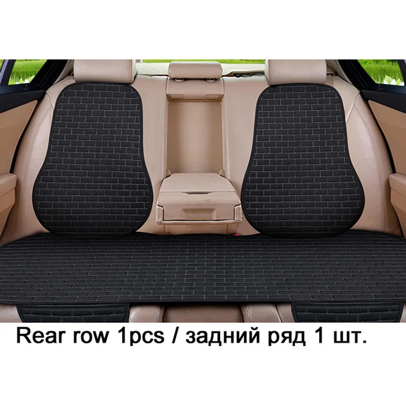 Flax Car Seat Cushion Pad Thick Fiber Filled Seat Cover additional angle