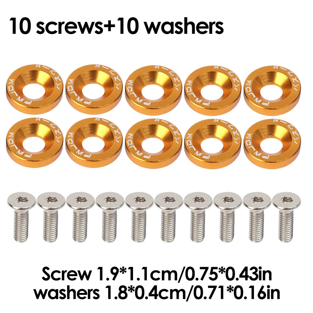 JDM Style Car Fender Washer License Plate Bolt M6 Screw Aluminum Gasket Engine Bay Dr lifestyle view