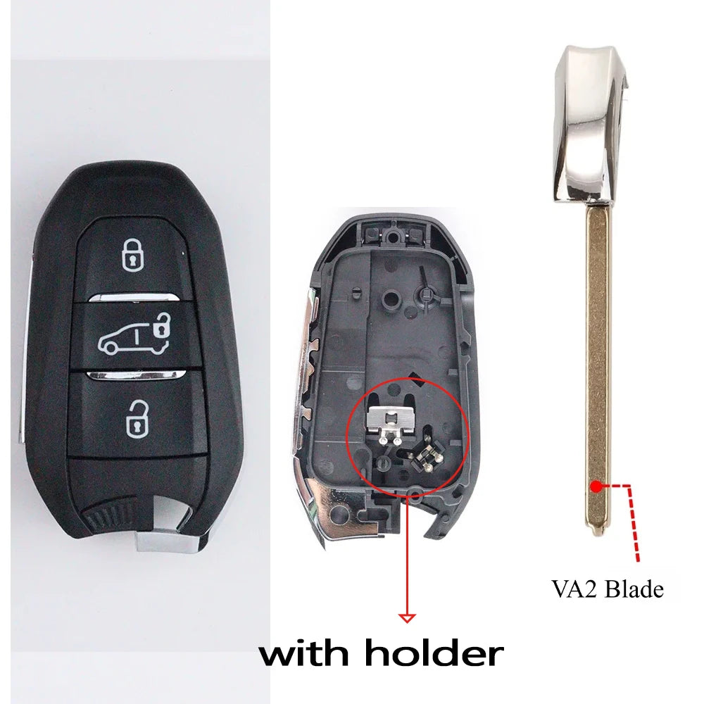 3 4 BT Car Key Fob Case Shell Housing for Peugeot 308 408 508 2008 3008 4008 5008 f additional angle