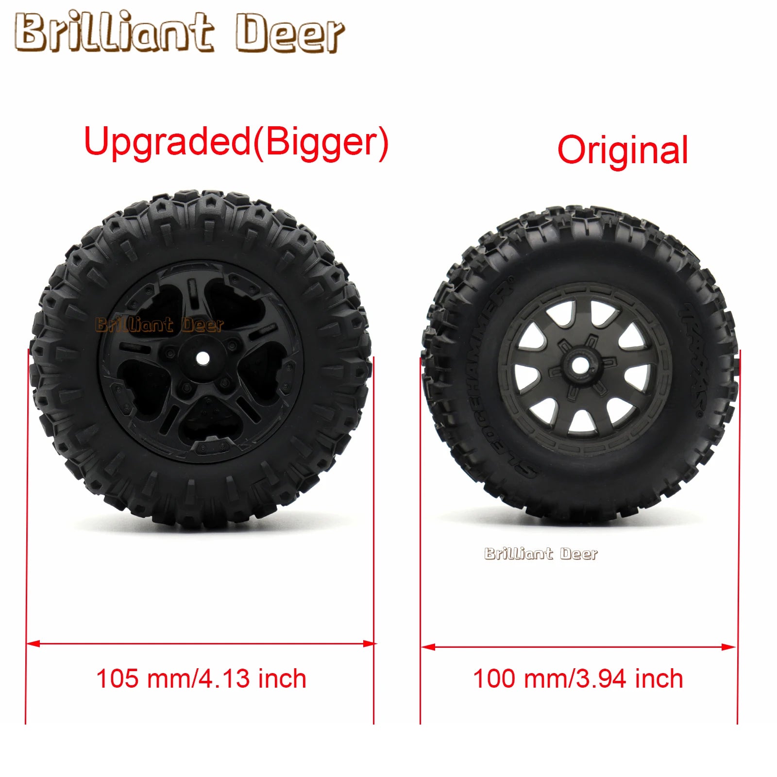 Remote Control Car Tires 12mm Hex for Traxxas MINI MAXX 1/10 detail view
