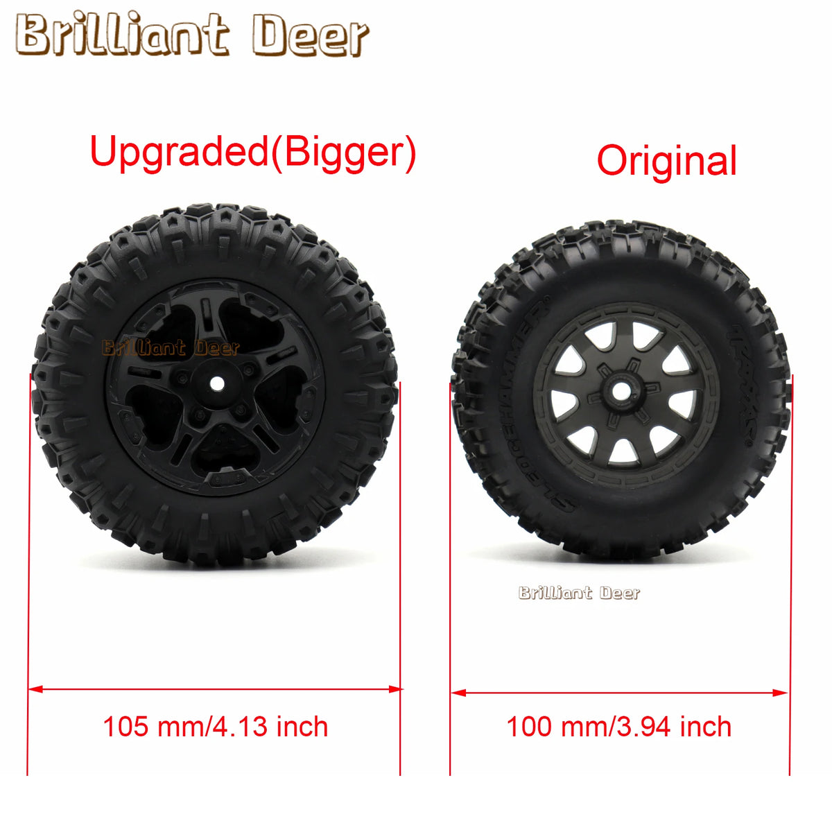 Remote Control Car Tires 12mm Hex for Traxxas MINI MAXX 1/10 detail view