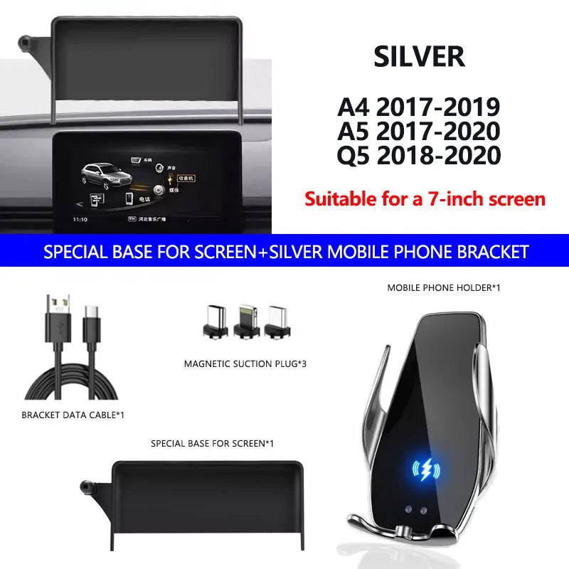 Car Mobile Phone Holder For Audi A4 B9 A5 Q5 Special Bracket Of Screen GPS Stable Phone Holder Suitable All Smartphone holder