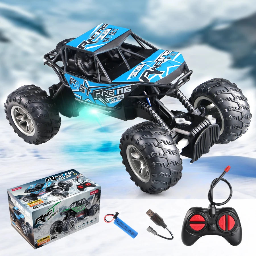 4-Way Remote Control Car with Lights, Anti-Slip Rubber Tires, Outdoor Off-Road Climbing detail view