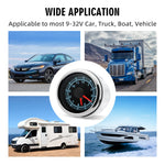 52mm 12-Hour Digital Clock Gauge | 8-Color Backlight for Car Truck Yachts additional angle