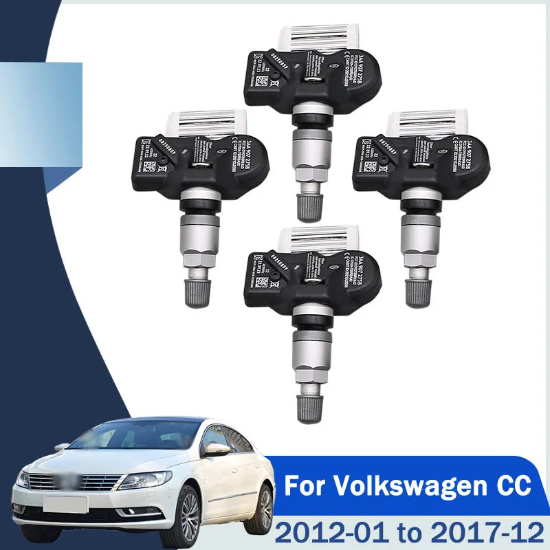 4Pcs Tire Pressure Monitoring Sensor TPMS 433MHz | For Volkswagen CC Passat Tiguan