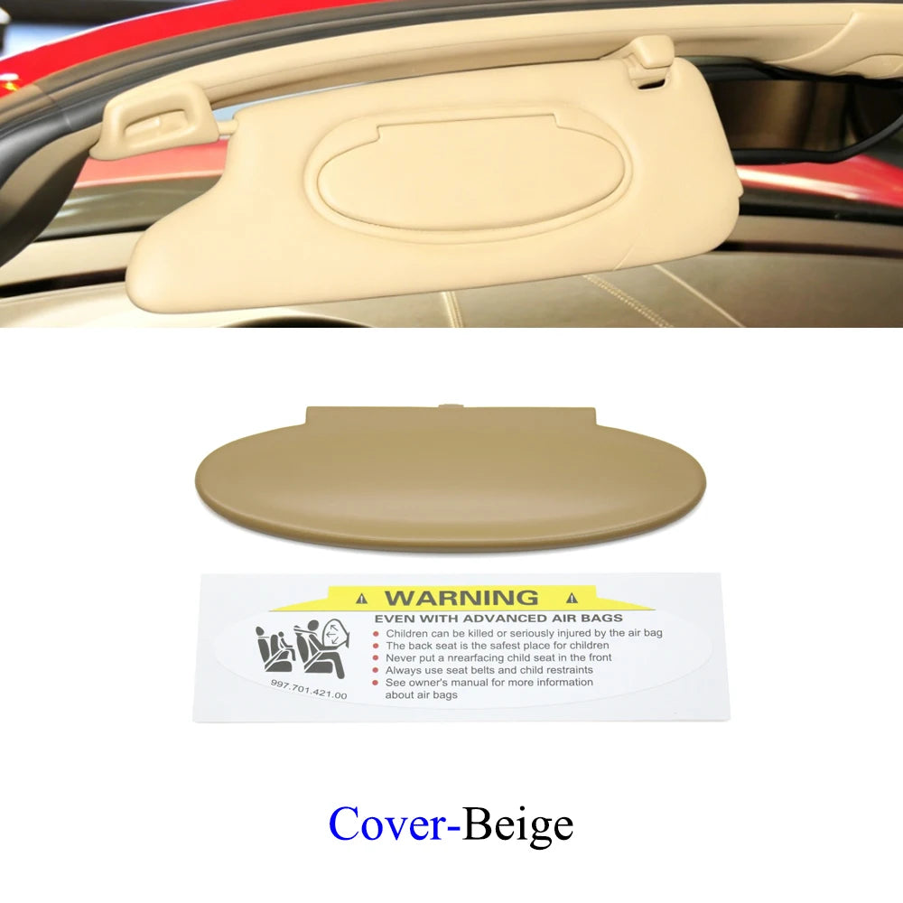 For Porsche Boxster Cayman 986 987 CARRELA TARGA GT2 GT3 996 997 Car Makeup Vanity Sun Visor Shade Mirror Cover Assembly