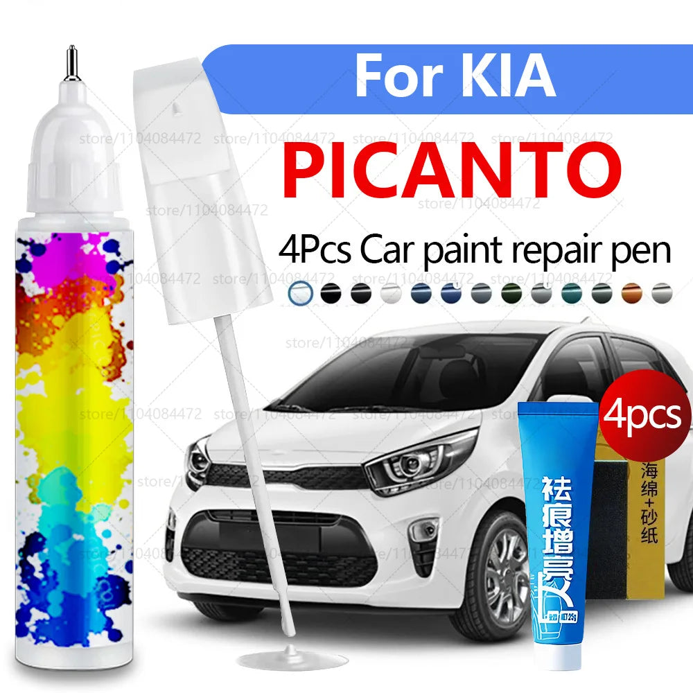 Car Paint Repair Pen For 2004-2025 KIA PICANTO Paint Scratch Repair Accessories 4PCS White UD Yellow