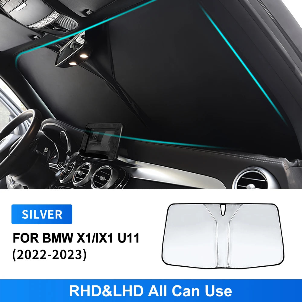 Foldable Sun Umbrella for BMW X1 U11 2022-2023 IX1 | Windshield Sun Shade with Anti-UV P detail view