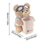 Car Tissue Box Holder Vehicle Plush Trash Can 2-in-1 Waterproof Plush Cartoon Bear additional angle