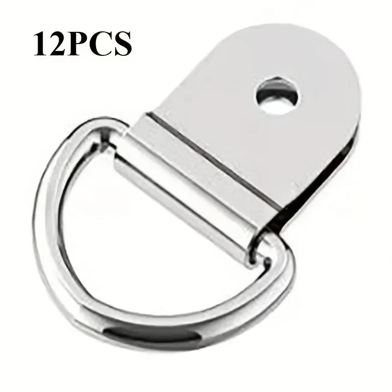 12Pcs D Ring Tie Down Anchors | Stainless Steel Lashing Ring Set for Trailers, Boat additional angle