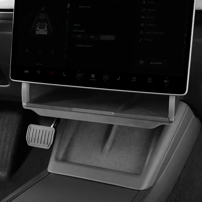 Hidden Storage Organizer Tray for Tesla Model Y Juniper and Model 3 Highland | Under Screen Box