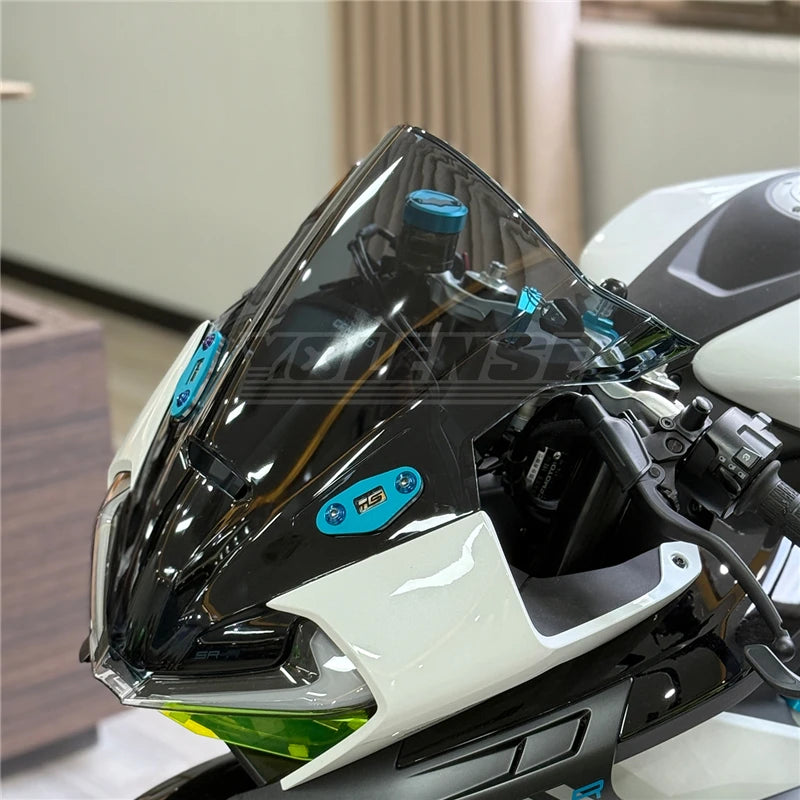 YOLENSE Double Bubble Windscreen for CFMOTO 675SR 675SR-R | Motorcycle Wind Deflector lifestyle view