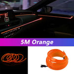5M Car Interior Led Strip Light Neon EL Wiring Decorative Lamp For Auto DIY Flexible alternate view