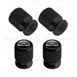 Skoda Monte Carlo Logo Tire Valve Caps | 4Pcs Aluminum Wheel Stem Air Dust Covers close-up view