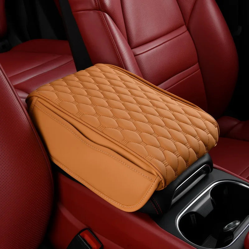 Car Armrest Pad Organizer Bag Thicken Memory Foam Anti Scratch Pads Center Console Car Elbow Rest Storage Pocket Goods
