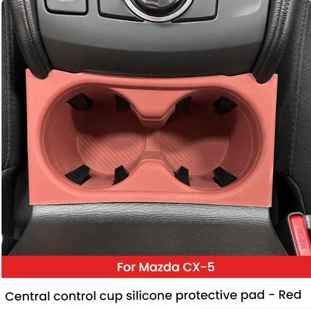 For Mazda CX-5 Center Console Silicone Waterproof Protective Pad Anti‑Slip Water Cup H close-up view