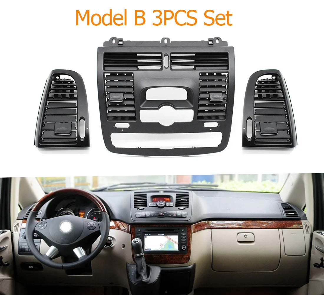Interior Car Dashboard Central Left Right Air Conditioner Ac Vent Grille Cover For Mercedes Benz Vito Viano W636 W639 2004-2015