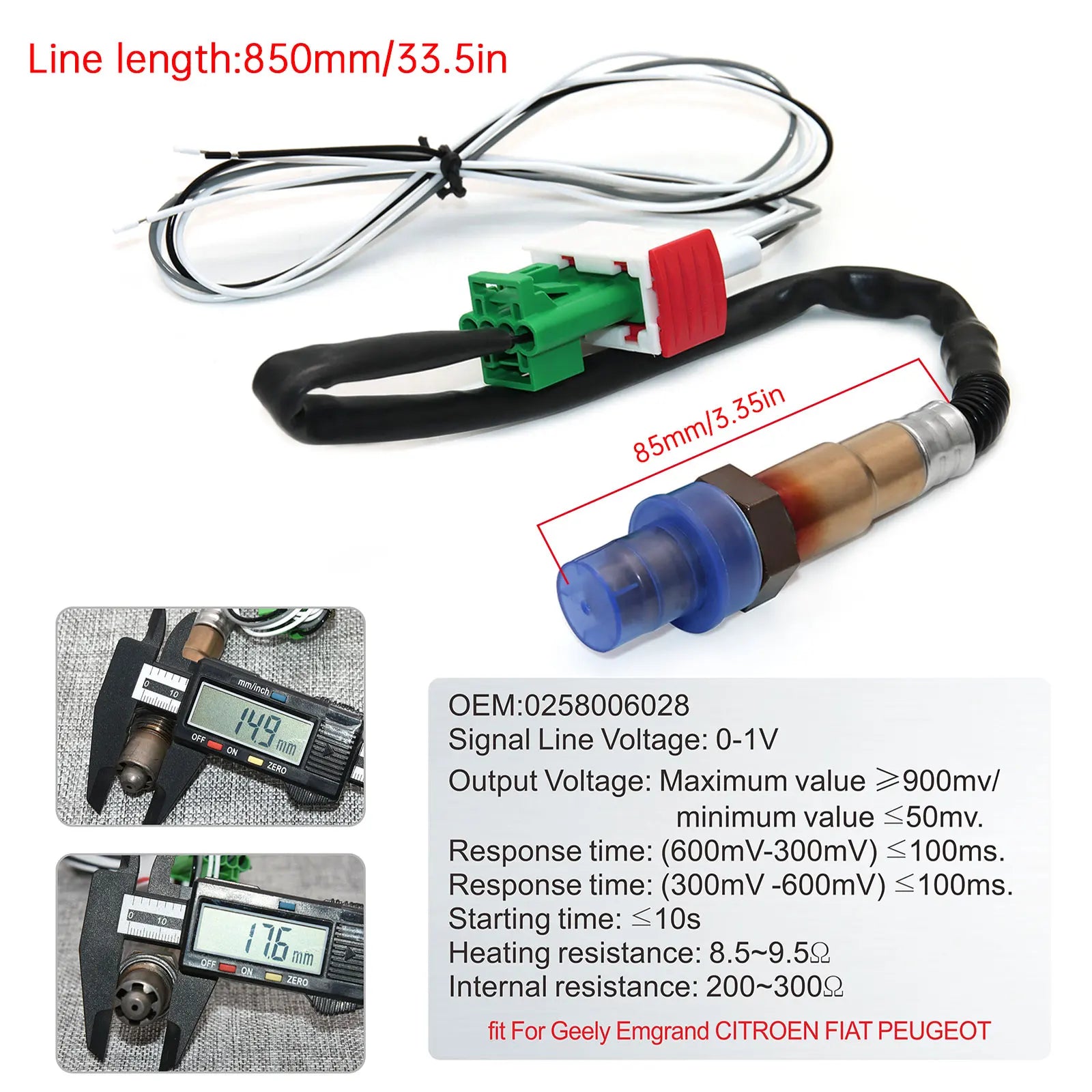 Digital Air Fuel Ratio Gauge 52mm | Narrowband O2 Sensor for 12V Car Voltmeter 2 in additional angle
