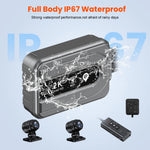 Dual 2K Motorcycle DVR Camera | Front Rear Waterproof Dash Cam with WiFi GPS close-up view