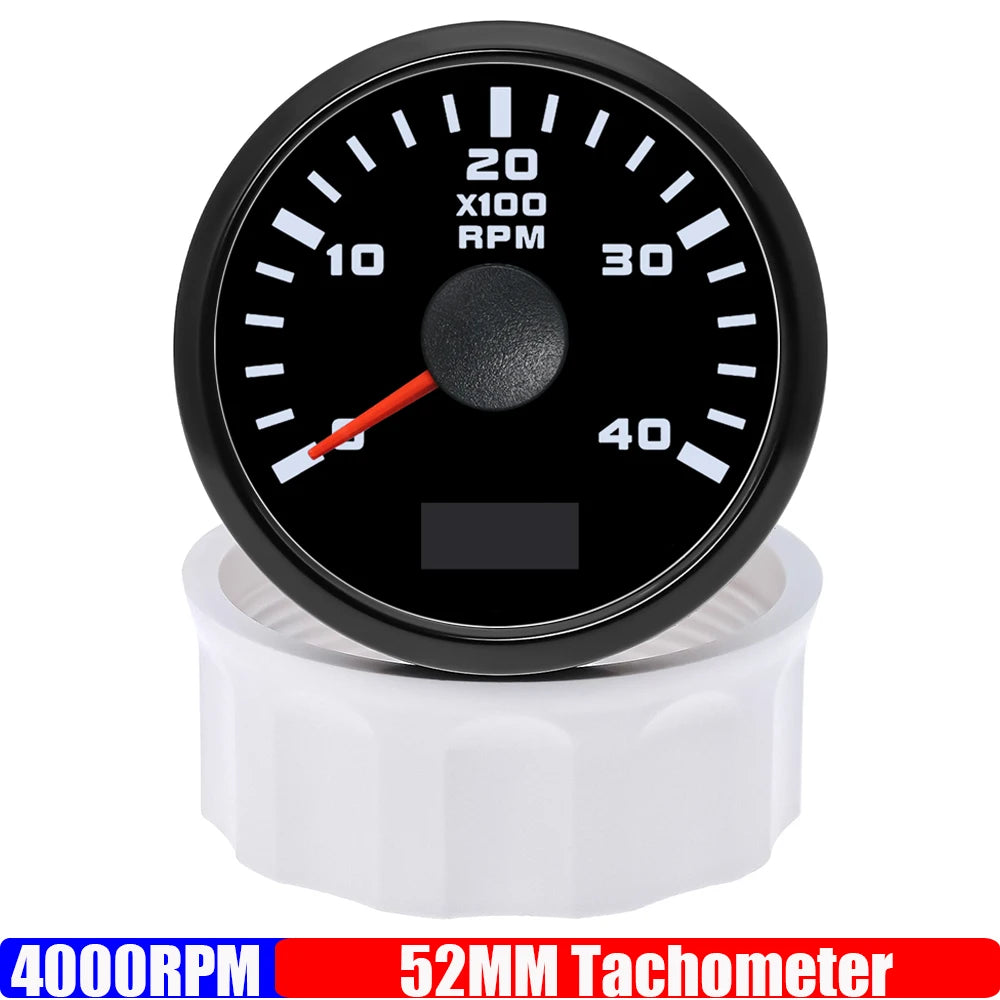 2" 52mm Tachometer Gauge | Red Backlight RPM Meter for Car Boat Marine 12V 24V lifestyle view
