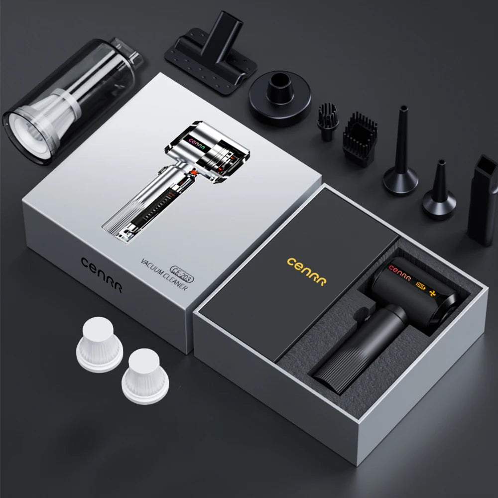 CENRR Wireless Car Vacuum Cleaner | 7500mAh Handheld Portable with LED Display detail view