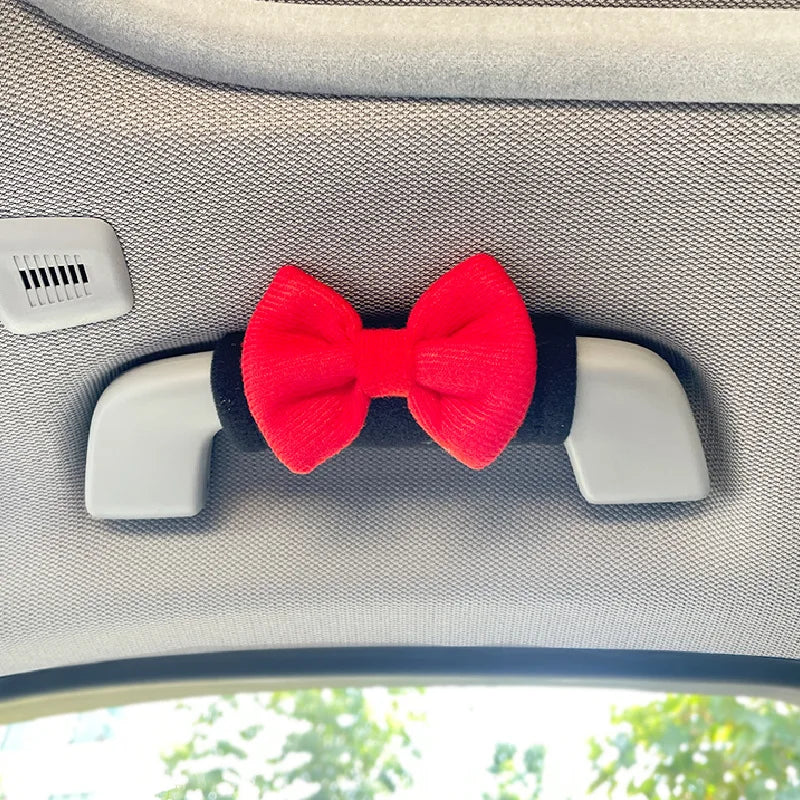 Car Roof Handle Protective Cover Cute Car Decoration Butterfly Bow Roof Armrest Cover