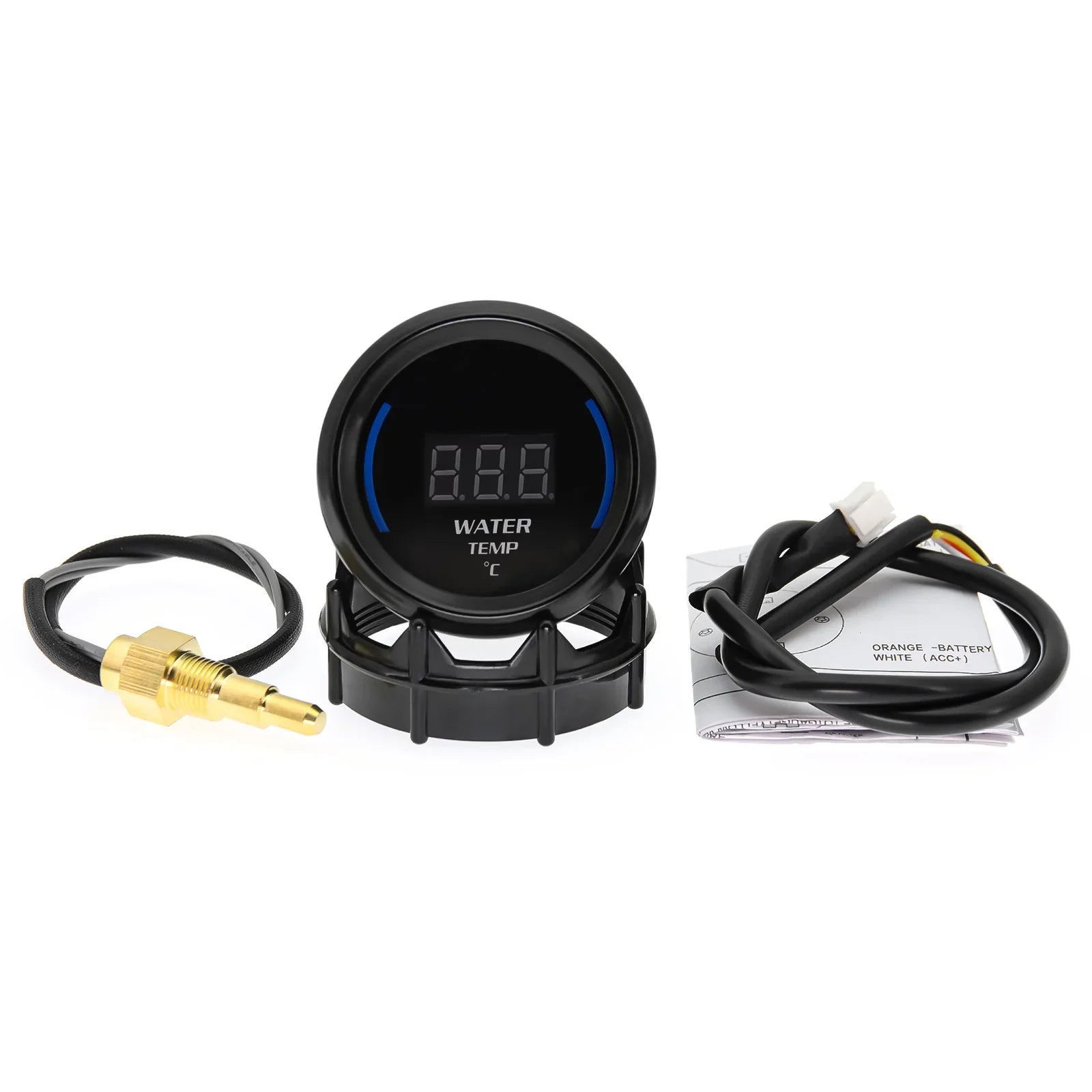 52mm Car Gauge Set | Digital Turbo Boost Water Temp Oil Pressure Voltmeter additional angle