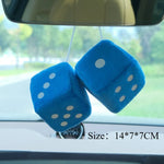 Plush Dice Car Pendant Cute Dice Jewelry Auto Rearview Mirror Hanging Ornament Car In alternate view