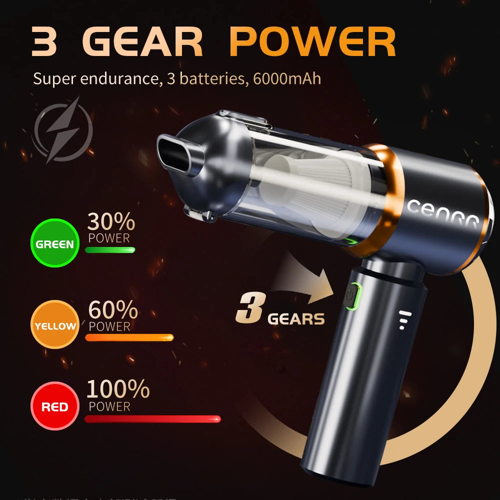 CENRR 998000PA Mini Cordless Car Vacuum Cleaner | Powerful Handheld Blower for Auto & lifestyle view